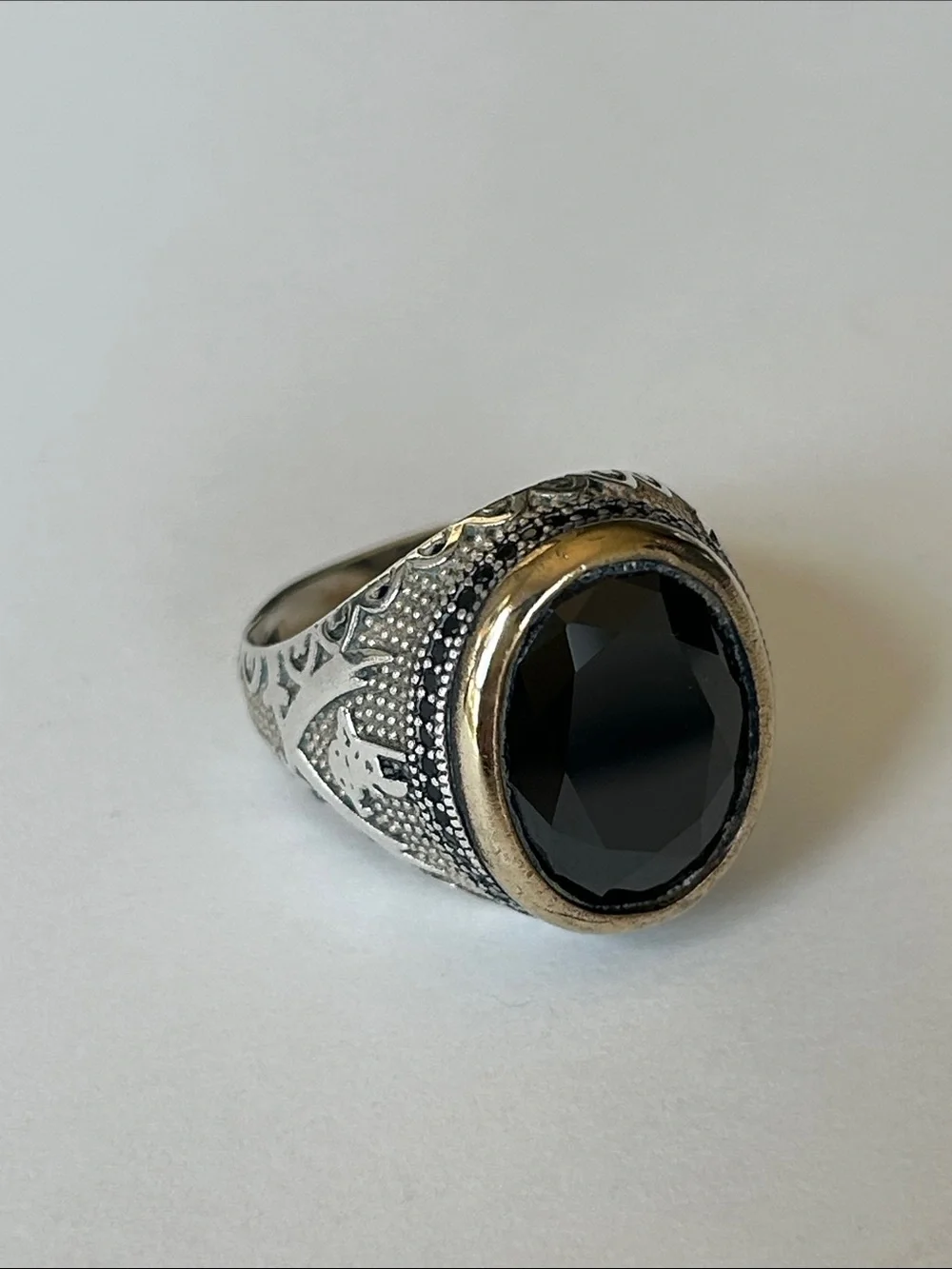 Sterling Silver Black Onyx Signet Ring